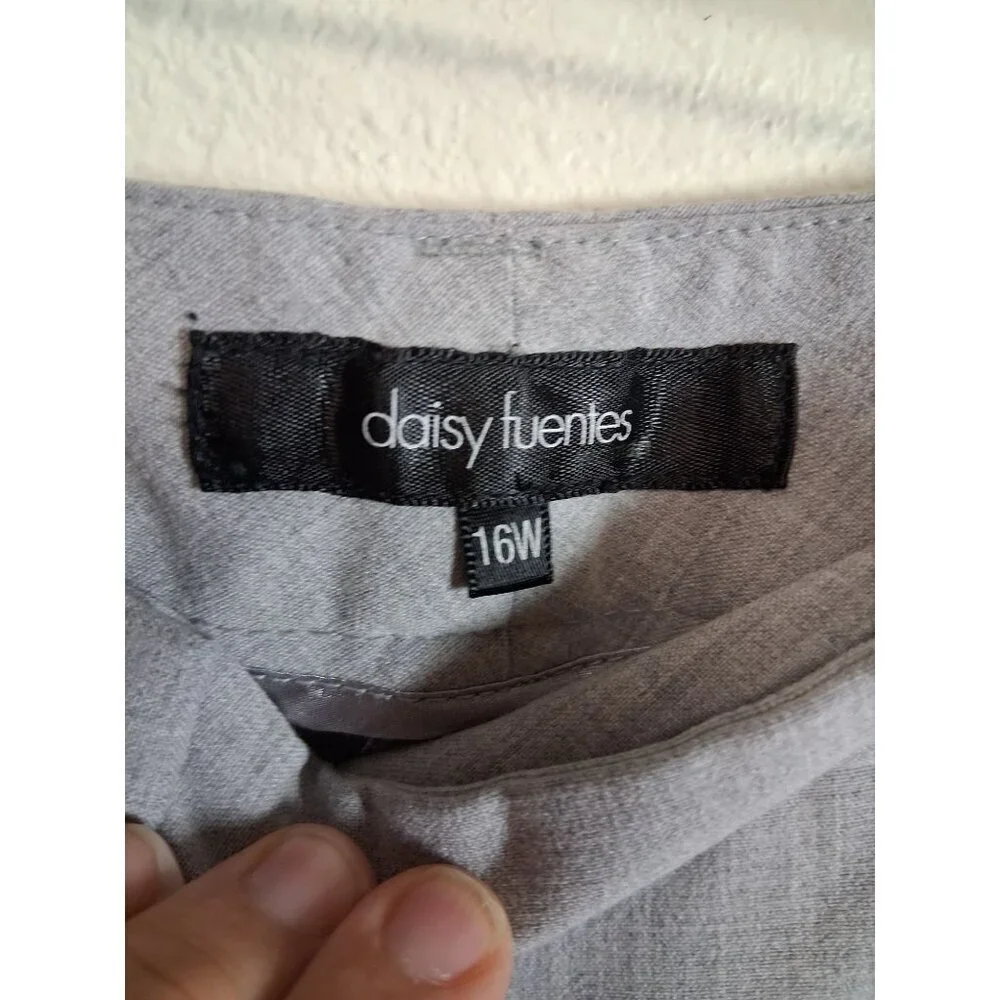 Daisy Fuentes Dress Pants Business Casual Office Trousers Slacks Gray Womens 16W